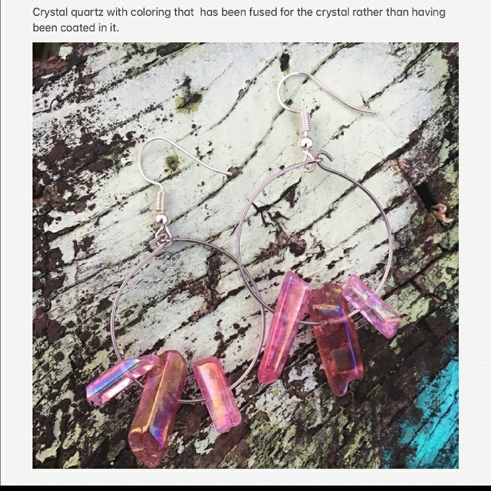 ♨New! Iridescent quartz hoops